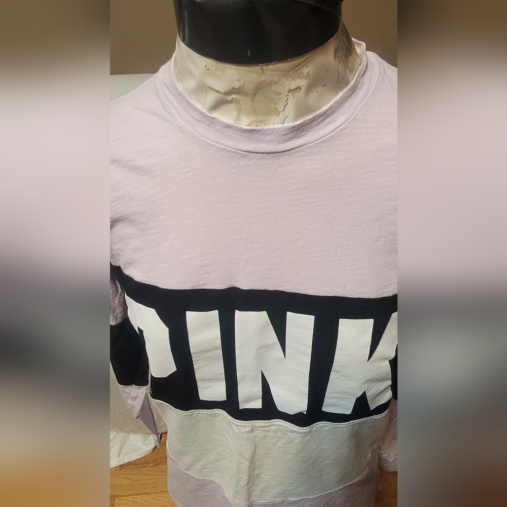 Women's PINK XS long sleeve light purple,white,and black shirt